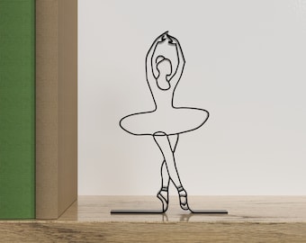 Minimalist Ballerina Sculpture: Single Line Ballet Decor