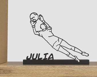 Personalized Soccer Goalie Sculpture: Minimalist PLA Decor