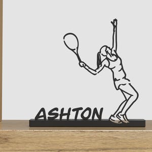 Personalized Tennis Player Girl Sculpture | Tennis Decor | Shelf Decor | Tennis Player Gift | Tennis Art | Girl Athlete Gift  | Tennis Lover