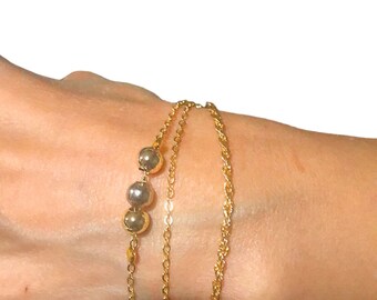 Double Steel Chain Bracelet