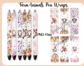 Farm Animals Pen Wraps,Floral Animals Pen Wraps, Fall Animals Pen Wraps Designs [PNG]