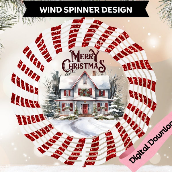 Christmas Wind Spinner Sublimation, Christmas Wind Spinner PNG, Wind Spinner Sublimation Design, Merry Christmas Wind Spinner [PNG]