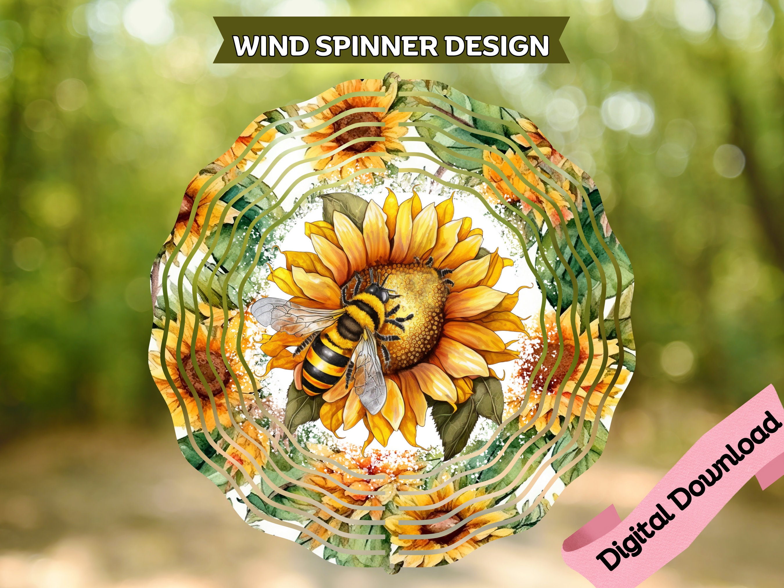 Sunflowers Bee Wind Spinner Sublimation [PNG] - Etsy