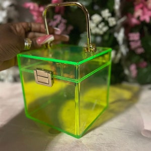 Green Clear Cube Handbag