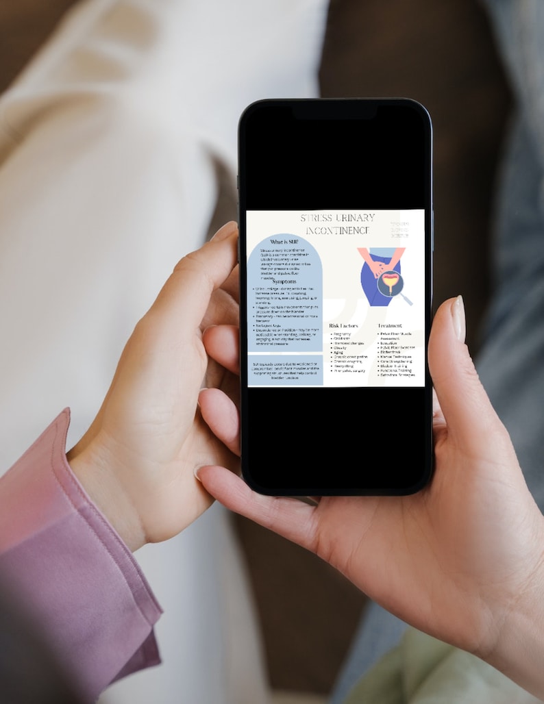 Stress Urinary Incontinence Handout Pelvic Floor Physical Etsy