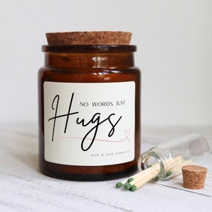 No Words Just Hugs Candle, Thinking of You Gift, Gift for Friend, Get Well Soon, Sympathy, Gift Box for Her, Sending you Hugs, Gift Set