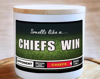 Chiefs Win Candle: Personalized Kansas City Football Gift