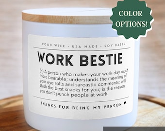 Work Bestie Gift Candle, Gift For CoWorker, Bestie Gifts, Best Friend Gift, Colleague Leaving Gift, Personalized Gift, Christmas Gift