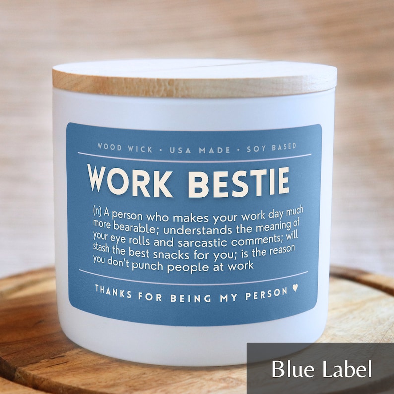 Work Bestie Gift Candle, Gift For CoWorker, Bestie Gifts, Best Friend Gift, Colleague Leaving Gift, Personalized Gift, Christmas Gift image 5