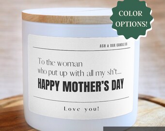 Funny Mother's Day Candle: Personalized Soy Wax Gift Set