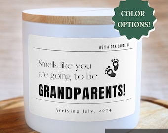 You're Going to be Grandparents Candle, Custom Grandparent Pregnancy Announcement, Cute Pregnancy Announcement Baby Announcement Baby Reveal