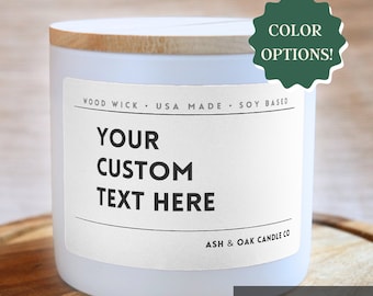 Your Custom Text Candle, Blank Label Candle, Create Your Own Candle Label, Private Label Candle, Custom Text Gifts, Personalized Gifts