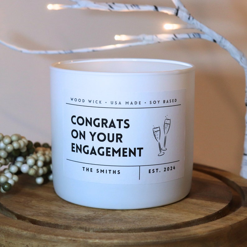 Congrats on Your Engagement Candle, Engagement Candle Personalized Gift
