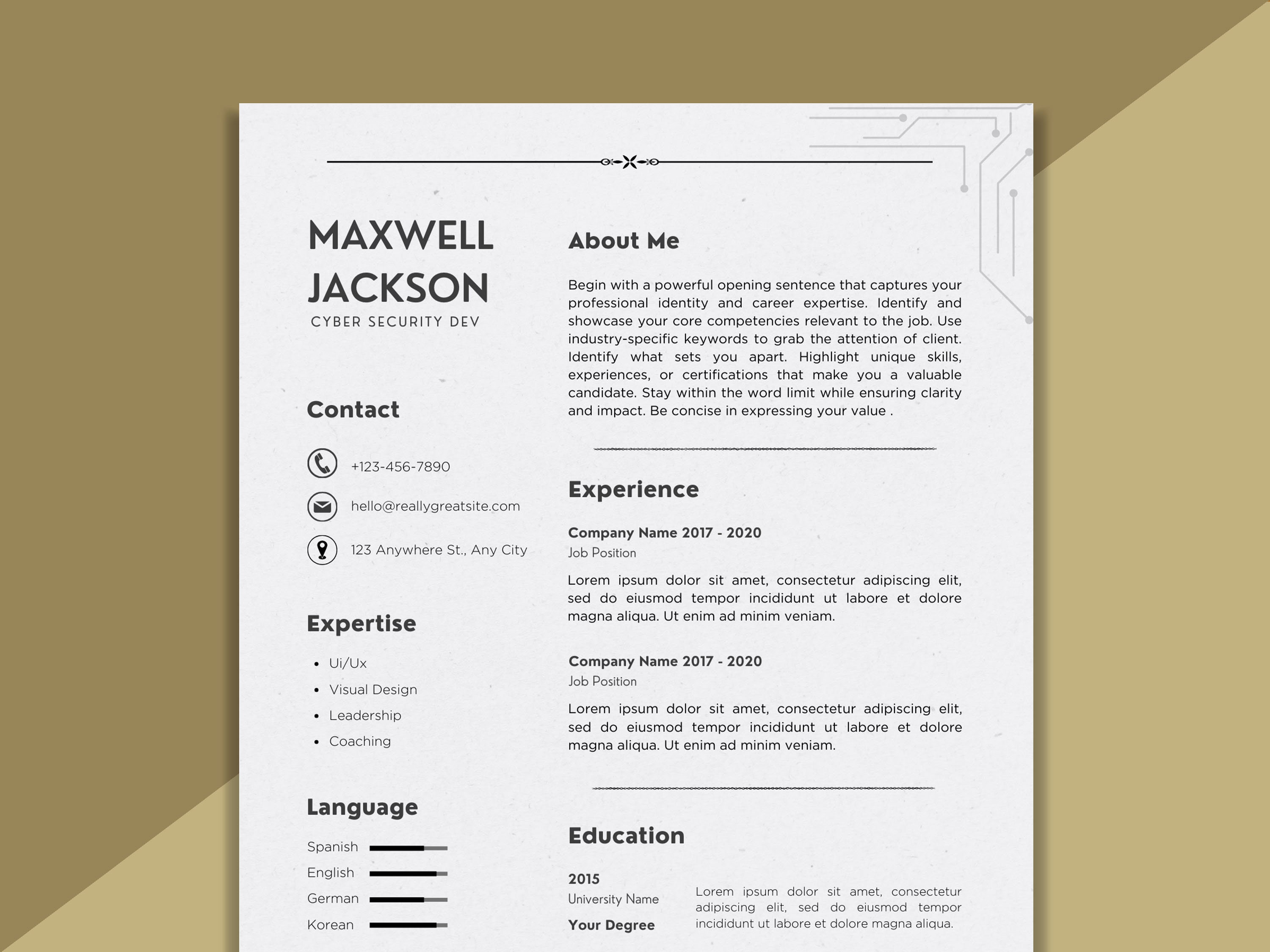 Computer Science Resume Template Word Cv Template Resume Templates Computer Science Resume Template Word Cv Template Resume Templates