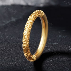 Ręcznie wykonany pierścień Sun WuKong | Pierścień z litego złota 10K | Pierścień Król Małp | Spersonalizowany pierścień męski | Pierścionek na prezent urodzinowy | Spersonalizowany prezent dla niego