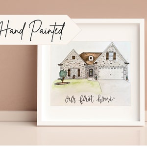 Hand-Painted Watercolor House Painting, House Painting From Photo, Housewarming gift, Wedding Gift, Realtor Closing Gift ,First Home Gift