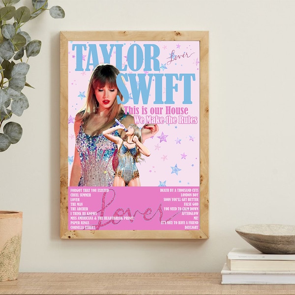 Taylor Swift Lover Poster | Dorm Room Decor | Lover Music Lyric Cover Print | Printable Digital Download