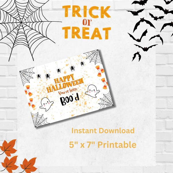 You've Been Boo'd! | Halloween Printable | Digital Instant Download | You've Been BOOed | Halloween Sign|