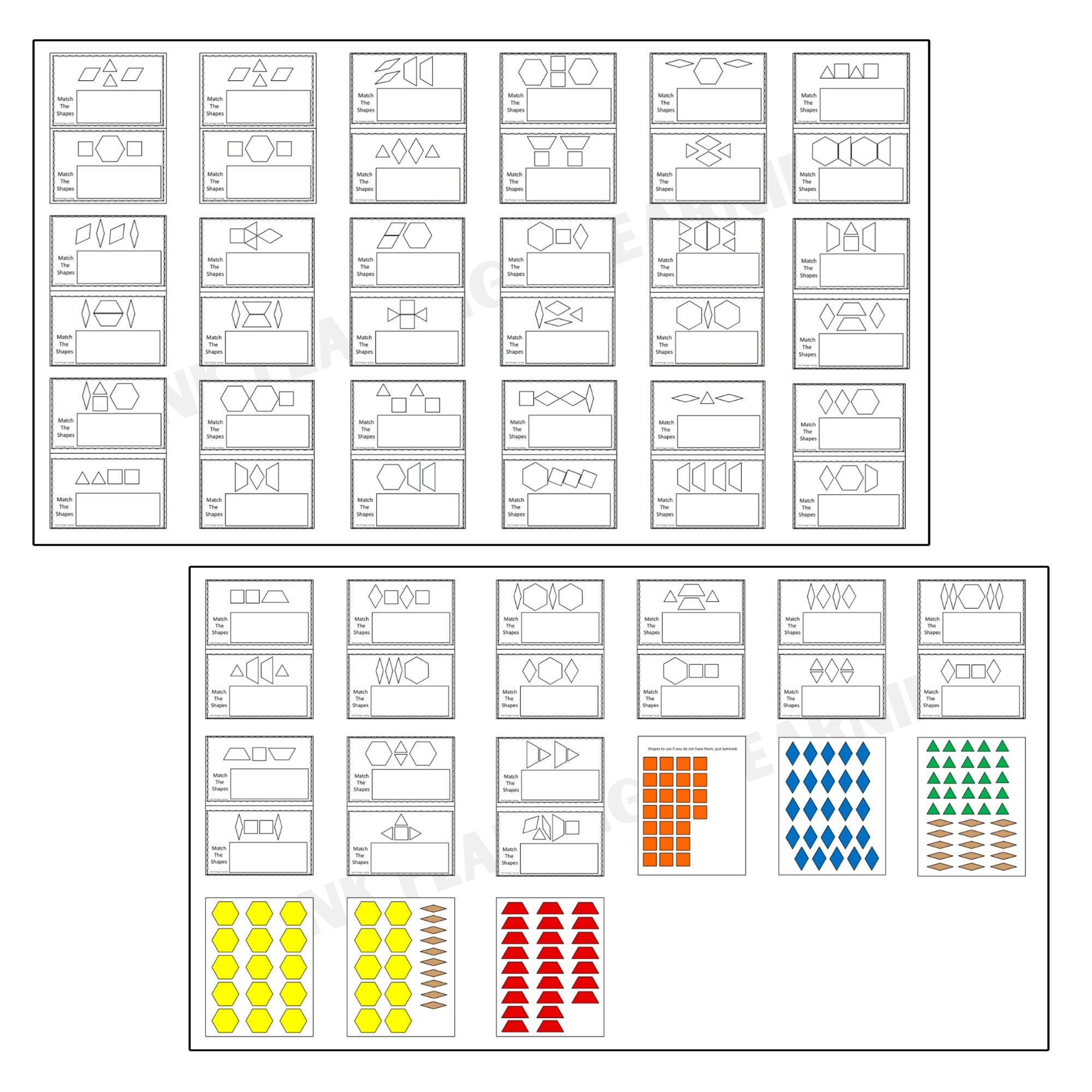 Pattern Block Activity Pattern Block Cards Shapes Printables Shapes ...