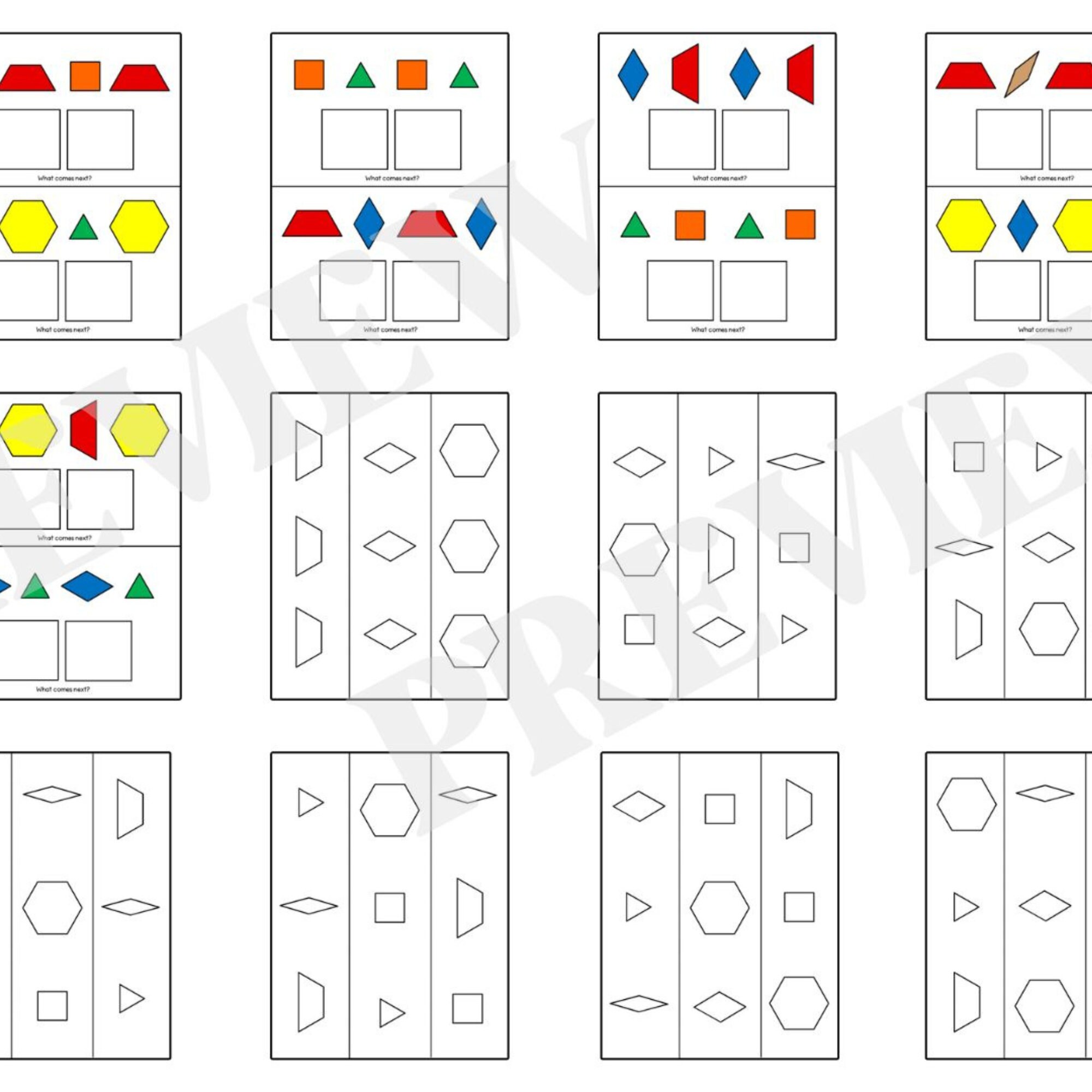 Pattern Blocks Activity Cards Pattern Block Printables Tangram Activity ...
