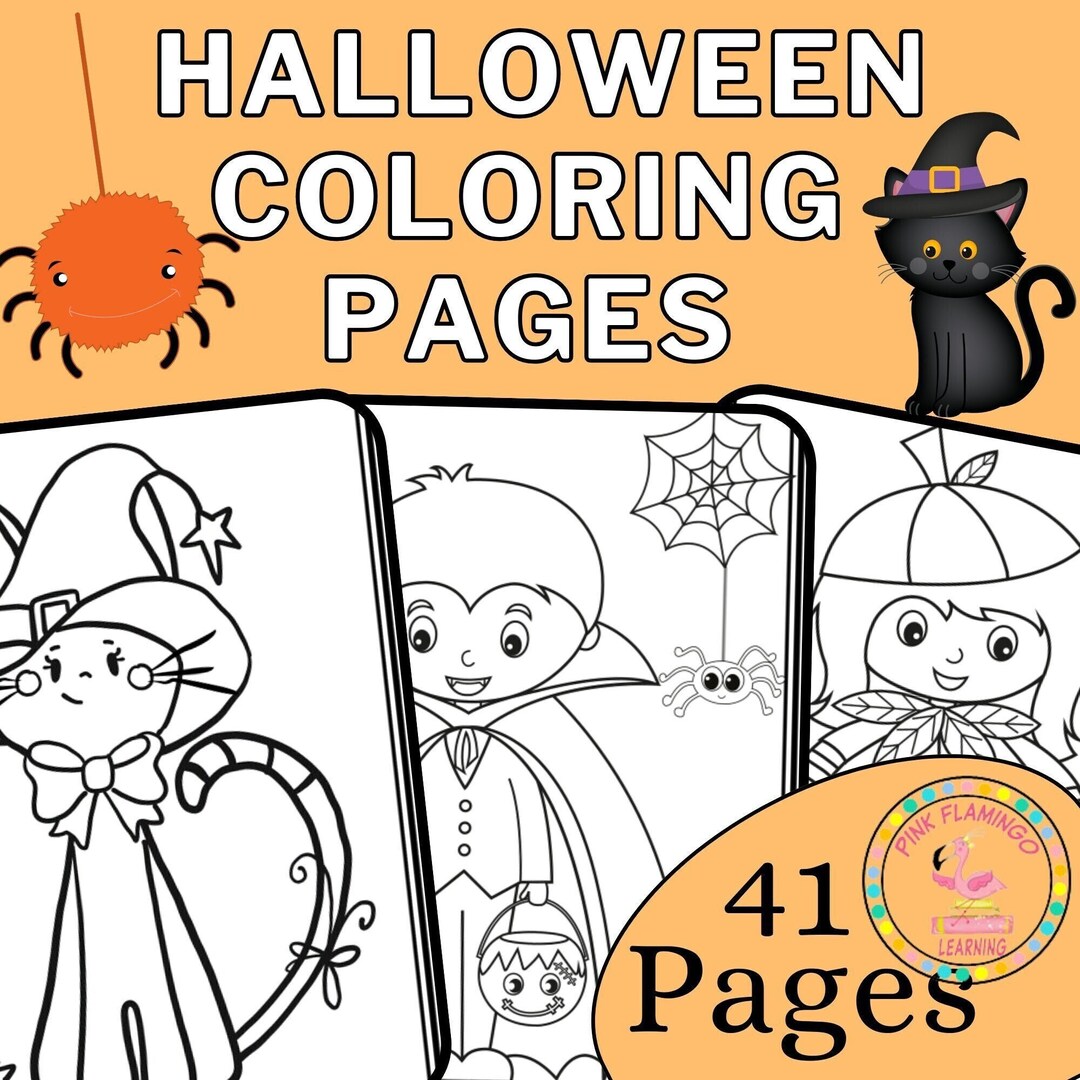 Halloween Coloring Pages by Pink Flamingo Learning - Etsy