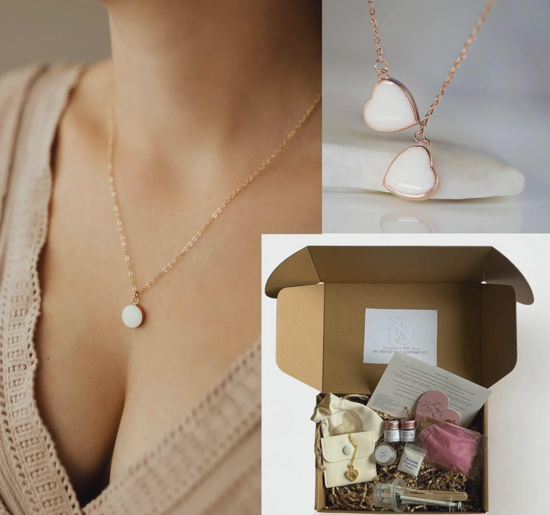 DIY Milk Keepsake Kit Necklace Jewelry Kit Make Your Own Keepsake