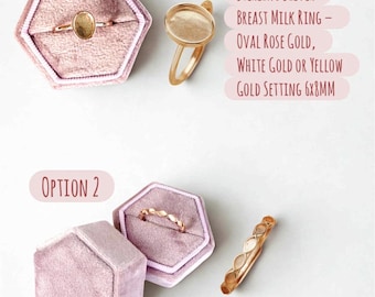 Complemento: Anillo adicional para kit de joyería DIY para la leche materna. Base de anillo ajustable adicional. Debe adquirirse con el kit.