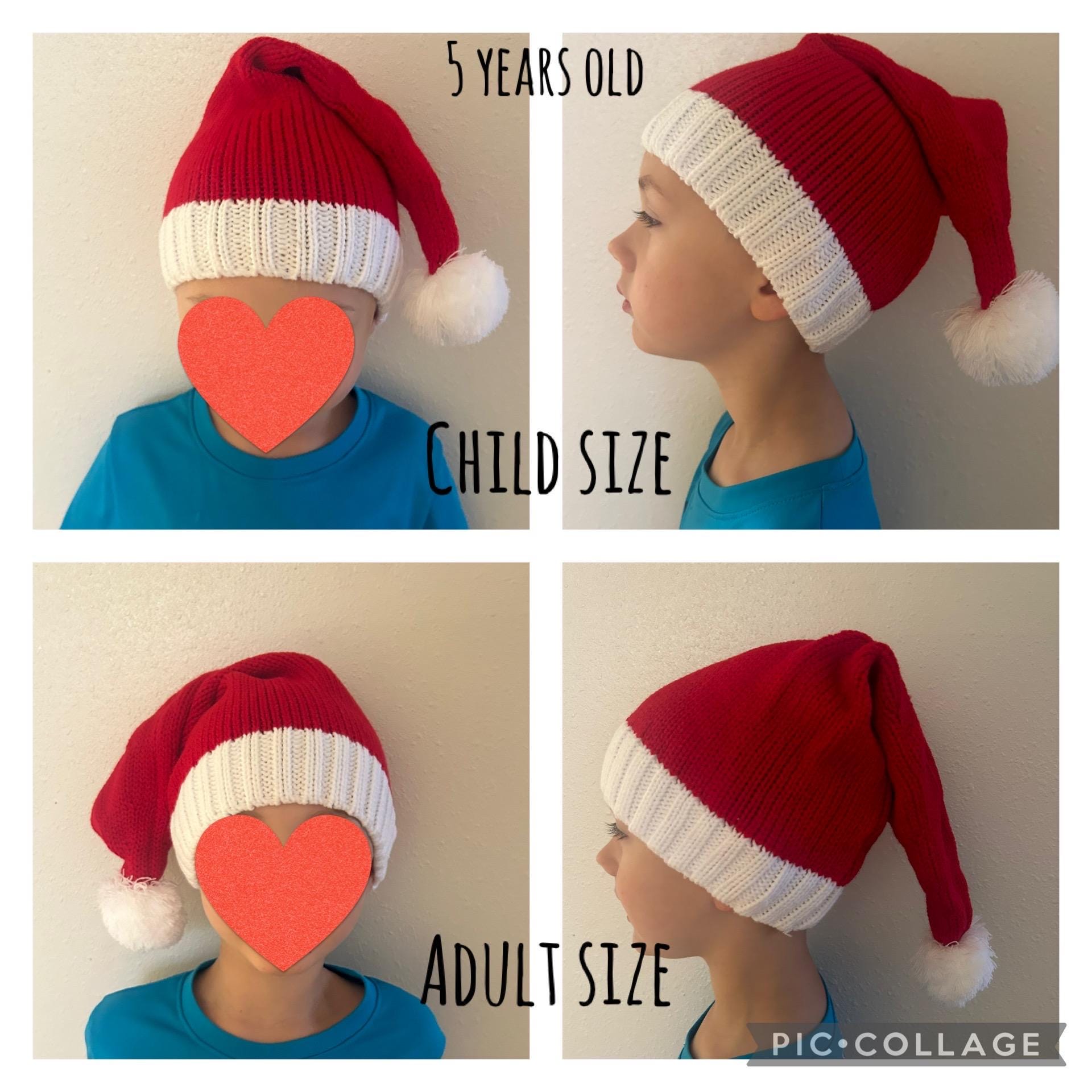Bonnet de Père Noël brodé personnalisé : Bonnet de Noël en tricot personnalisé - France
