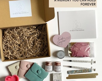 DIY Breastmilk Keepsake Kit – Heart Shaped Resin Mold | Breastmilk Preservation Kit | DIY Memory Keepsake for Moms with Velvet Pouch