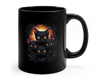 Black Cat Mug | Black Mug Halloween | Black Cat Halloween Mug | Cat Lover Mug | Cat Mug | Funny Cat Mug | Cat Lover Gift Idea