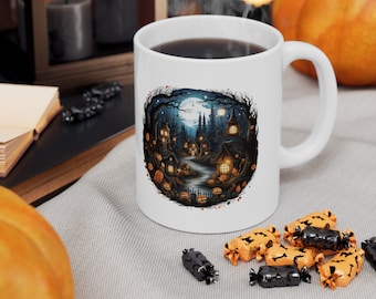 Haunted House Coffee Mug Halloween Gift Halloween Coffee Mug Pumpkin Lover Gift Idea Halloween House Gift Idea
