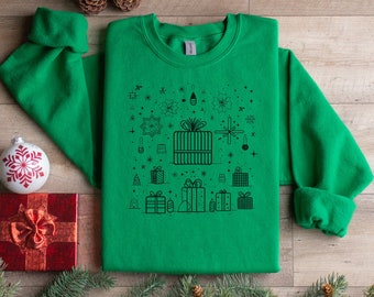 Christmas Sweatshirt, Gift for Christmas, Gifts & Snowflakes Sweatshirt