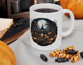 Haunted Kaffeetasse Halloween Geschenk Halloween Kaffeetasse Kürbis Liebhaber Geschenkidee Halloween Haus Geschenkidee