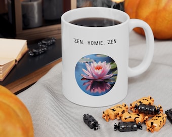Lotus Coffee Mug |  Coffee Lovers Gift | Coffee Mug Gift | Lotus Coffee Mug | Zen Coffee Mug