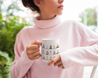 Yoga Mug | Gift For Her | Gift For Him | Birthday Gift | Coffee Mug | Coffee Mug Gift | Yoga Gift | Patten Yoga Mug | Yoga Mum | For Friends