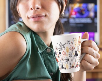 Taza de Navidad, Taza de café con leche, Taza de café con leche de Navidad, Taza navideña, Taza de café