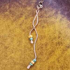 Necklace Copper Double Long Swirl