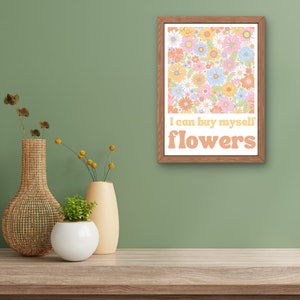 I can buy myself flowers, Miley Cyrus - Retro Floral Print - Digital Download