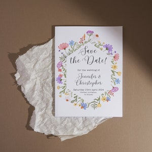 Matrimonio personalizzato Salva la data Download digitale - Fiori di campo colorati, Rustico, Budget, Fai da te, Unione civile, Stazionario