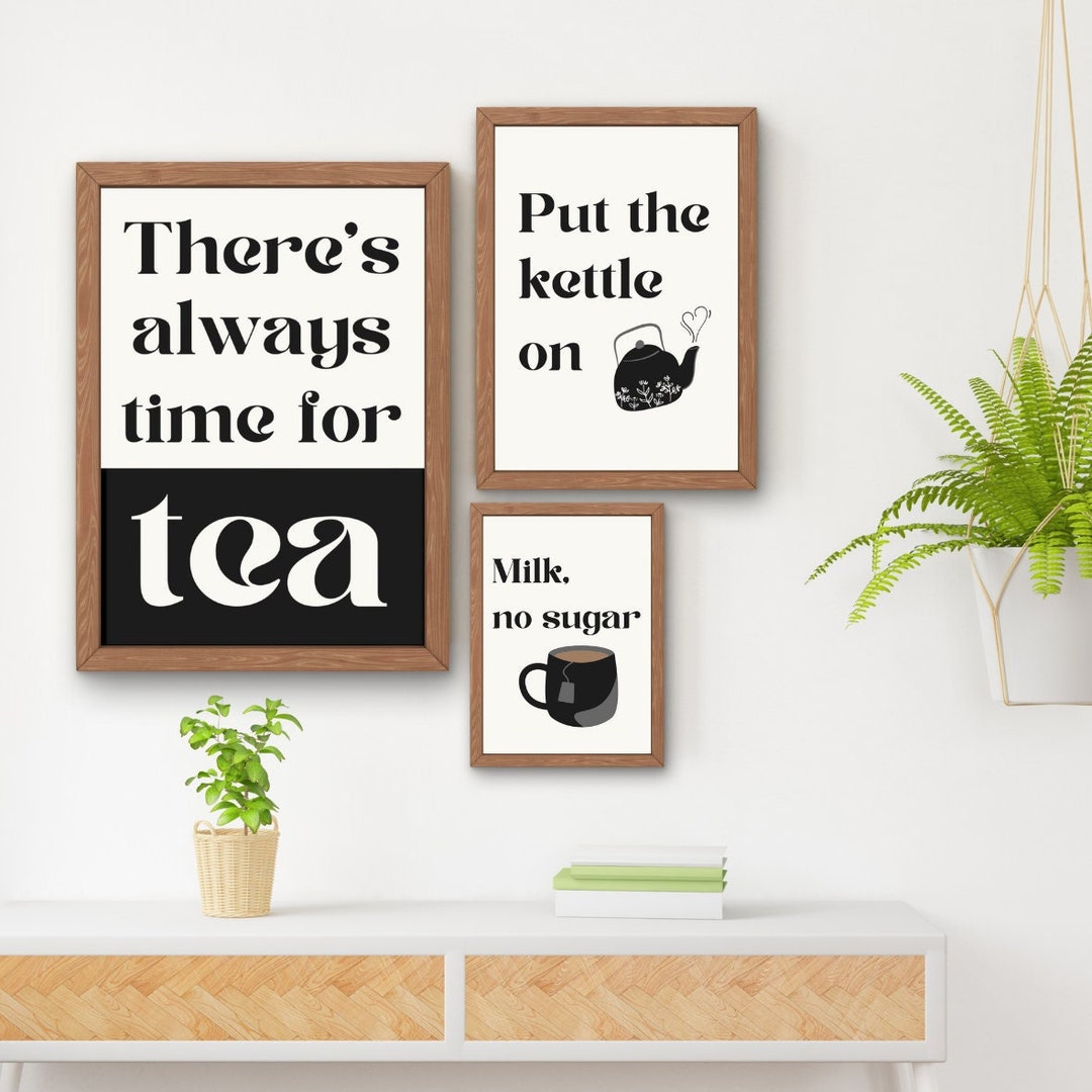 for the tea kitchen print | unique wall art from... Trio of Kitchen Prints, Set of Three - Digital Download - Always Time ...