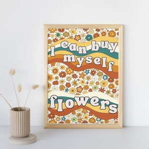 I can buy myself flowers, Miley Cyrus - Retro print - Digital Download