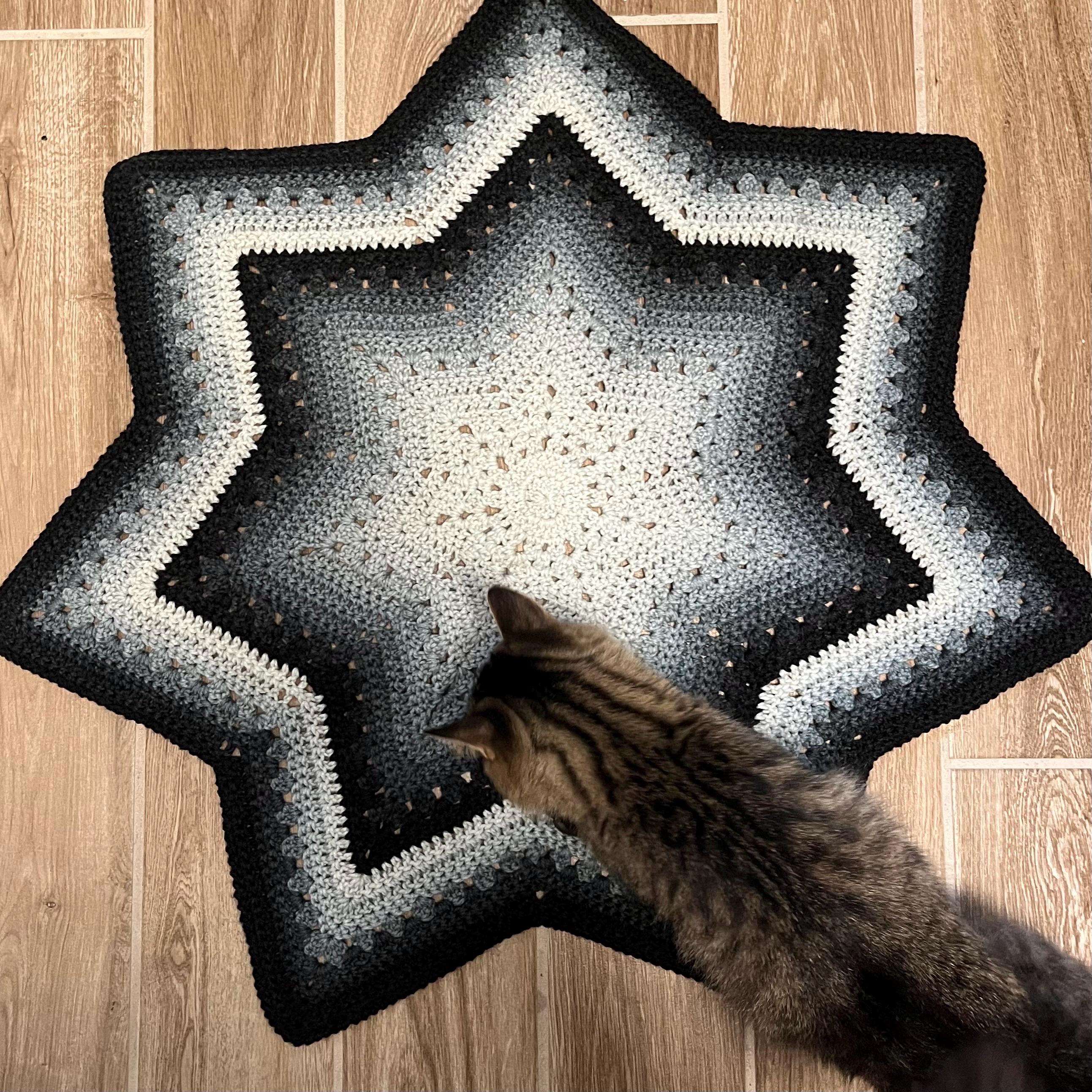 Crochet Star Blanket | Small Throw 3' Wide | Handmade | Acrylic