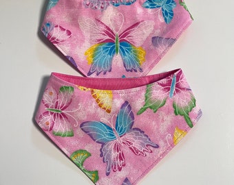 Bandana papillon rose pour animal de compagnie