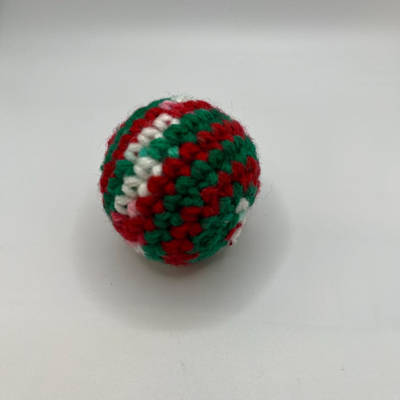 Crochet Catnip Christmas Ball Handmade Cat Toy 2, 2.5, & 3 Inch Size