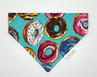 Collar tipo donut/pañuelo deslizante / Para gatos y perros / Algodón turquesa de colores / Fácil de poner y quitar / 3 tamaños disponibles / Hecho a mano con amor