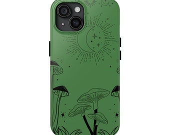 Tough Phone Cases Mushroom Green Celestial Witch Aesthetic iPhone Case