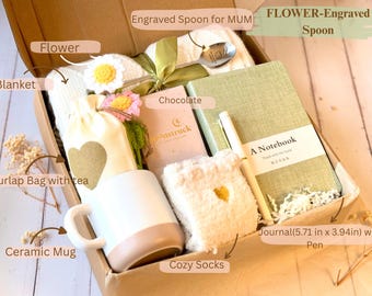 Caja de regalo para el cuidado personal, manta de punto, calcetines suaves, chocolate gourmet