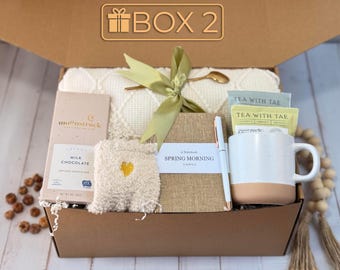 Regalo de diario romántico, caja de regalo Hygge: manta de punto, taza, calcetines y chocolate