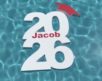 Custom 2026 Grad Foam Sign: Pool Party Graduation Decor