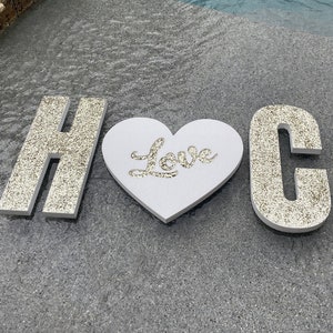 Foam Letters Glittered for Wedding Decor Styrofoam Letters Bridal Party Pool Letter Foam Letters Floating Pool Letter for Engagement Party